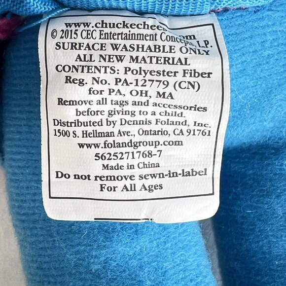 2015 Chuck E Cheese Pizza Plush Helen Hen Jasper Jowls Mr Munch Stuffed Animal - Picture 11 of 11